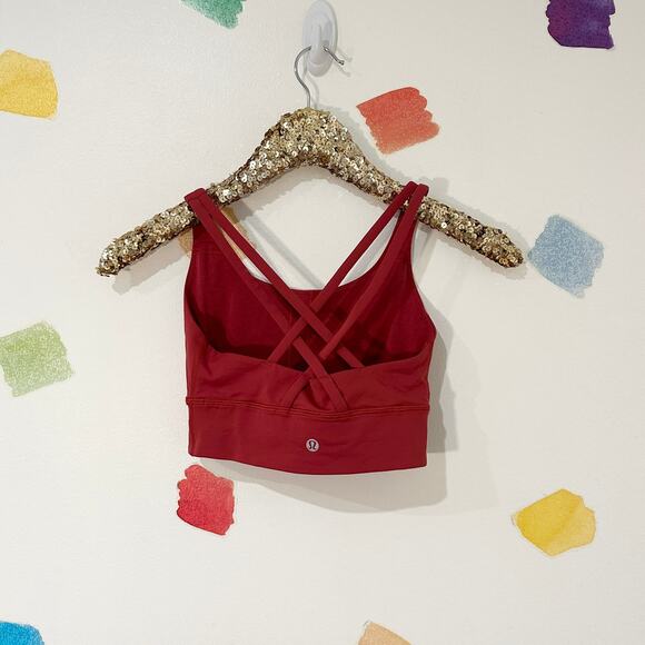 4 Lululemon Long Line Energy Bra Red Skull Print - Picture 3 of 4